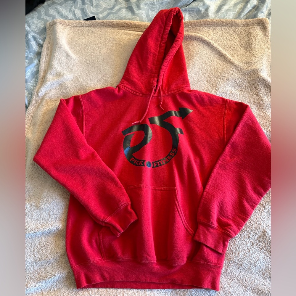 Gildan Red Women’s Hoodie with Black Logo